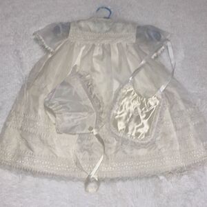 Vintage Sheer Chiffon Double Layered Christening Gown‎ XL 2T